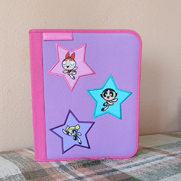 Cartoon Network Other - Vintage 2002 Pink and purple Powerpuff Girls binder trapper keeper